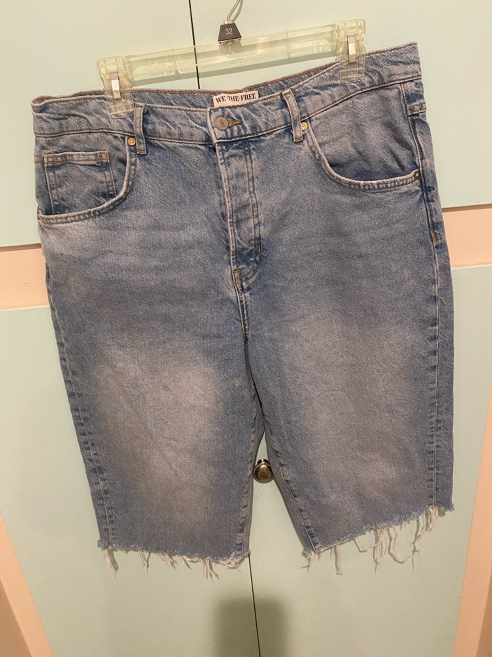 We The Free Men's Light Wash Denim Cutoff Shorts